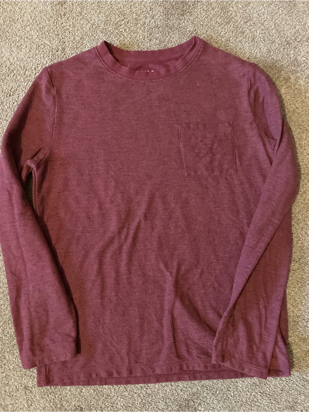 Cat & Jack Men's Long-Sleeve Pocket Tee - Burgundy